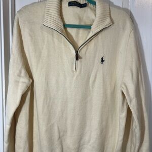 Polo by Ralph Lauren Off-White Zip-Up Sweater